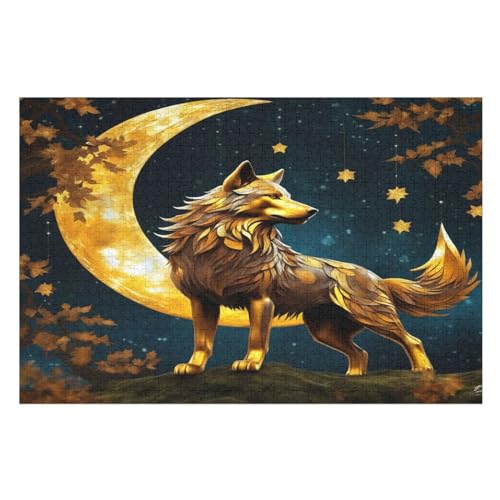 Puzzle Wolf, 1000 Puzzleteile Für Kinder, Holzpuzzles, Geeignet Für Erwachsene Lernspiel, （75×50cm） von PPZYY