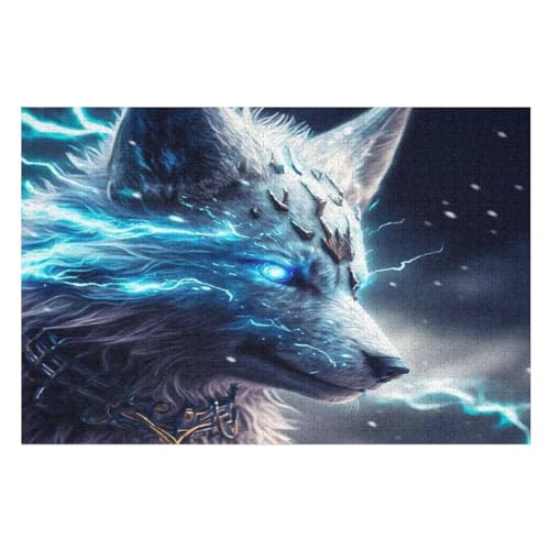 Puzzle Wolf, 1000 Puzzleteile Für Kinder, Holzpuzzles, Geeignet Für Erwachsene Lernspiel, （75×50cm） von PPZYY