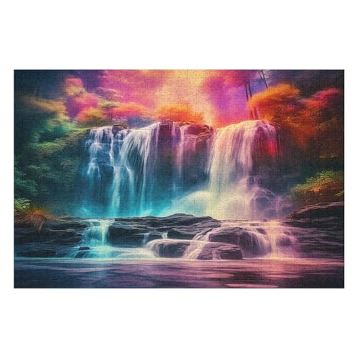 Puzzles Dschungelkaskade, 1000 Teile, Puzzle Aus Holz Für Erwachsene Und Kinder Ab 12 Jahren, Lernspielzeug （75×50cm） von PPZYY