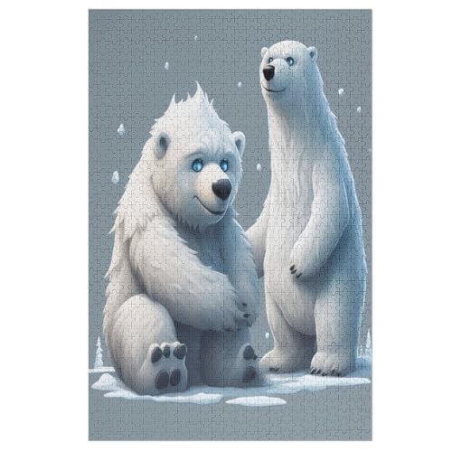 Puzzles Eisbär, 1000 Teile, Puzzle Aus Holz Für Erwachsene Und Kinder Ab 12 Jahren, Lernspielzeug （78×53cm） von PPZYY