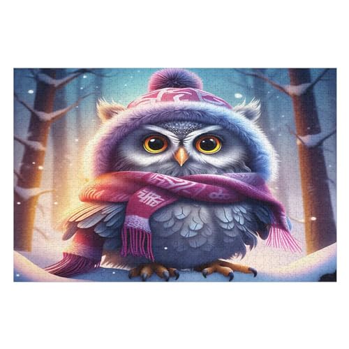 Puzzles Eule, 1000 Teile, Puzzle Aus Holz Für Erwachsene Und Kinder Ab 12 Jahren, Lernspielzeug （75×50cm） von PPZYY