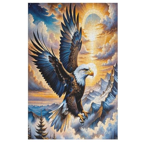Puzzles Für Erwachsene, 1000 Teile, Adler, Kreative Holzpuzzles, Praktisches Spiel, Familiendekoration （78×53cm） von PPZYY