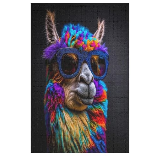 Puzzles Für Erwachsene, 1000 Teile, Alpaka, Kreative Holzpuzzles, Praktisches Spiel, Familiendekoration （78×53cm） von PPZYY