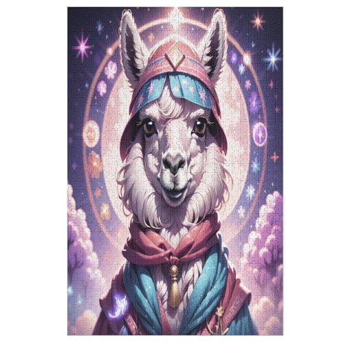 Puzzles Für Erwachsene, 1000 Teile, Alpaka, Kreative Holzpuzzles, Praktisches Spiel, Familiendekoration （78×53cm） von PPZYY