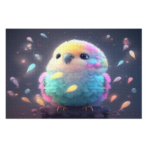 Puzzles Für Erwachsene, 1000 Teile, Bunter Vogel, Kreative Holzpuzzles, Praktisches Spiel, Familiendekoration （75×50cm） von PPZYY