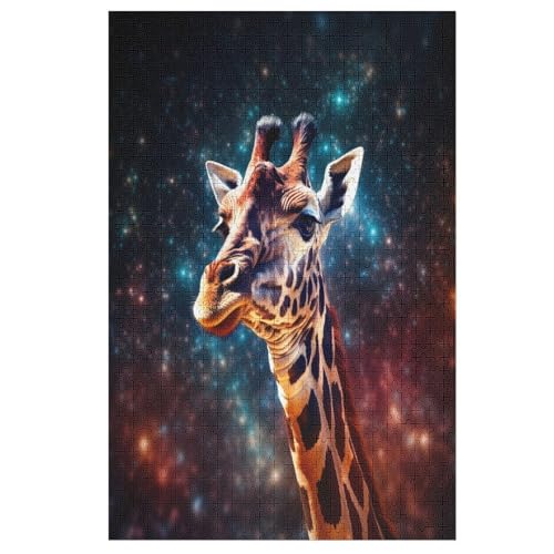 Puzzles Für Erwachsene, 1000 Teile, Giraffe, Kreative Holzpuzzles, Praktisches Spiel, Familiendekoration （78×53cm） von PPZYY