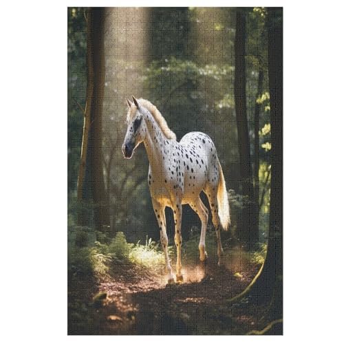 Puzzles Für Erwachsene, 1000 Teile, Horse, Kreative Holzpuzzles, Praktisches Spiel, Familiendekoration （78×53cm） von PPZYY