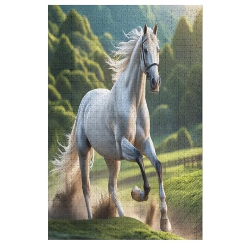 Puzzles Für Erwachsene, 1000 Teile, Horse, Kreative Holzpuzzles, Praktisches Spiel, Familiendekoration （78×53cm） von PPZYY
