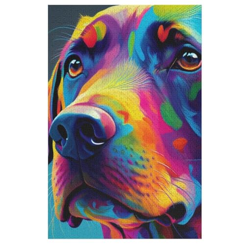 Puzzles Für Erwachsene, 1000 Teile, Hund, Kreative Holzpuzzles, Praktisches Spiel, Familiendekoration （78×53cm） von PPZYY
