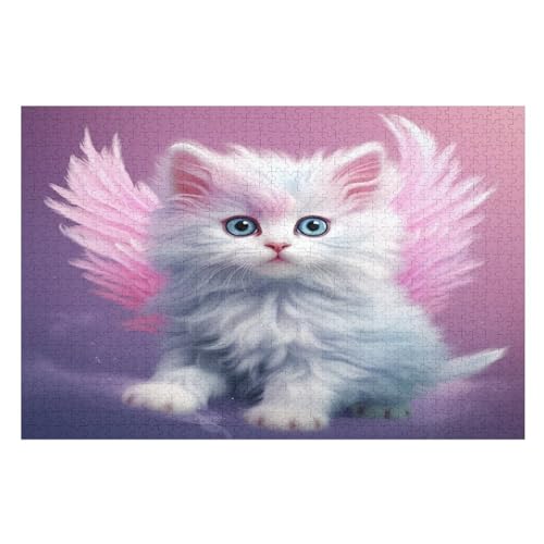 Puzzles Für Erwachsene, 1000 Teile, Katze, Kreative Holzpuzzles, Praktisches Spiel, Familiendekoration （75×50cm） von PPZYY