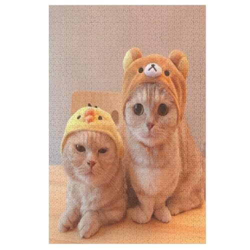 Puzzles Für Erwachsene, 1000 Teile, Katze, Kreative Holzpuzzles, Praktisches Spiel, Familiendekoration （78×53cm） von PPZYY