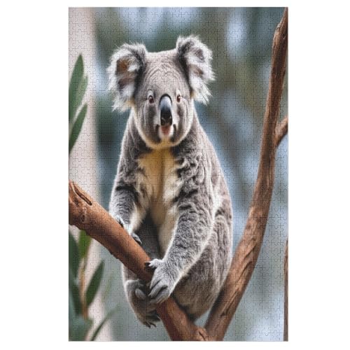 Puzzles Für Erwachsene, 1000 Teile, Koala, Kreative Holzpuzzles, Praktisches Spiel, Familiendekoration （78×53cm） von PPZYY