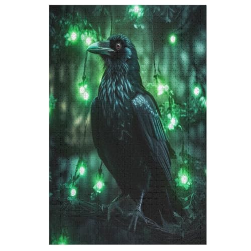 Puzzles Für Erwachsene, 1000 Teile, Krähe, Kreative Holzpuzzles, Praktisches Spiel, Familiendekoration （78×53cm） von PPZYY