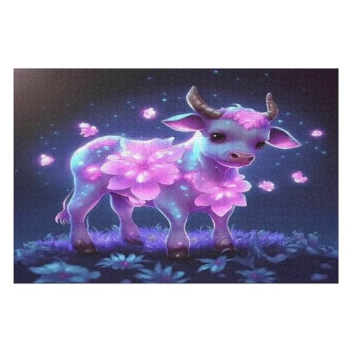 Puzzles Für Erwachsene, 1000 Teile, Lamm, Kreative Holzpuzzles, Praktisches Spiel, Familiendekoration （75×50cm） von PPZYY