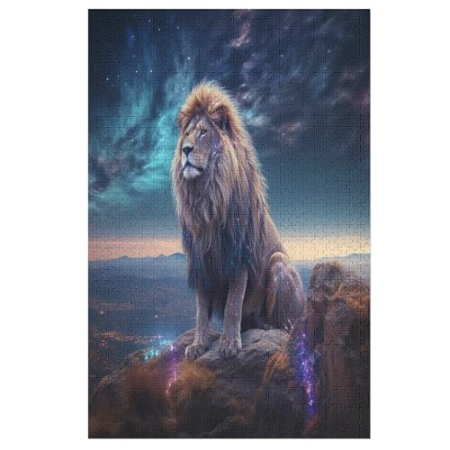 Puzzles Für Erwachsene, 1000 Teile, Löwe, Kreative Holzpuzzles, Praktisches Spiel, Familiendekoration （78×53cm） von PPZYY