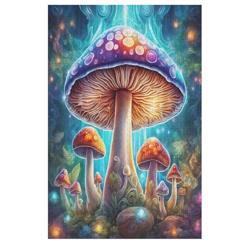 Puzzles Für Erwachsene, 1000 Teile, Pilz, Kreative Holzpuzzles, Praktisches Spiel, Familiendekoration （78×53cm） von PPZYY
