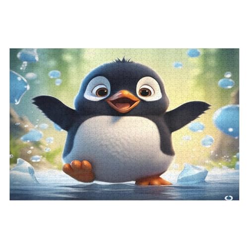Puzzles Für Erwachsene, 1000 Teile, Pinguin, Kreative Holzpuzzles, Praktisches Spiel, Familiendekoration （75×50cm） von PPZYY