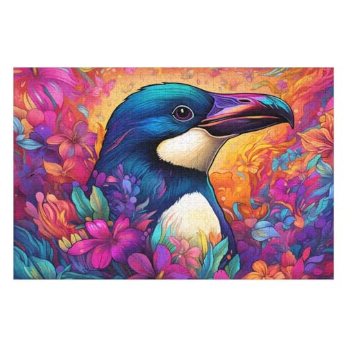 Puzzles Für Erwachsene, 1000 Teile, Pinguin, Kreative Holzpuzzles, Praktisches Spiel, Familiendekoration （75×50cm） von PPZYY