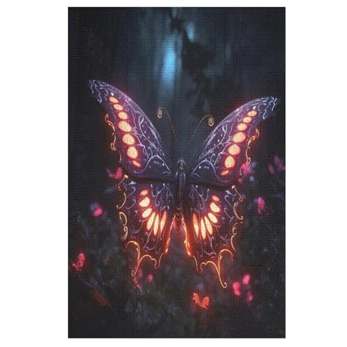 Puzzles Für Erwachsene, 1000 Teile, Schmetterling, Kreative Holzpuzzles, Praktisches Spiel, Familiendekoration （78×53cm） von PPZYY