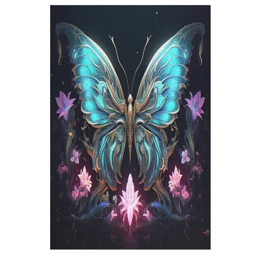 Puzzles Für Erwachsene, 1000 Teile, Schmetterling, Kreative Holzpuzzles, Praktisches Spiel, Familiendekoration （78×53cm） von PPZYY