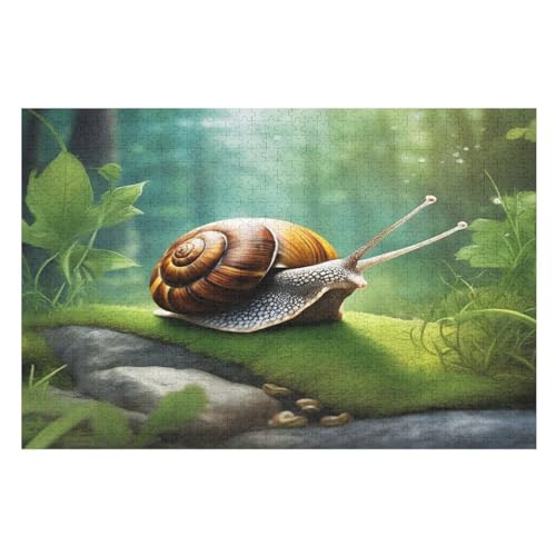 Puzzles Für Erwachsene, 1000 Teile, Schnecken, Kreative Holzpuzzles, Praktisches Spiel, Familiendekoration （75×50cm） von PPZYY