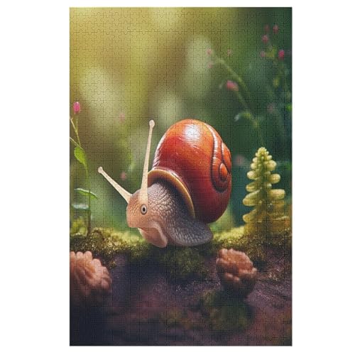 Puzzles Für Erwachsene, 1000 Teile, Tierschnecke, Kreative Holzpuzzles, Praktisches Spiel, Familiendekoration （78×53cm） von PPZYY