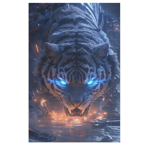Puzzles Für Erwachsene, 1000 Teile, Tiger, Kreative Holzpuzzles, Praktisches Spiel, Familiendekoration （78×53cm） von PPZYY