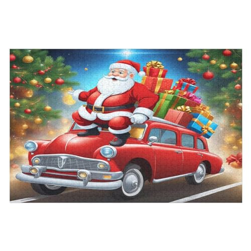 Puzzles Für Erwachsene, 1000 Teile, Weihnachtsmann, Kreative Holzpuzzles, Praktisches Spiel, Familiendekoration （75×50cm） von PPZYY