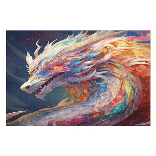 Puzzles Für Erwachsene, Drache Puzzle, 1000 Teile, Kreatives, Geistiges Spielzeug, Kinder, Montagespiele （75×50cm） von PPZYY