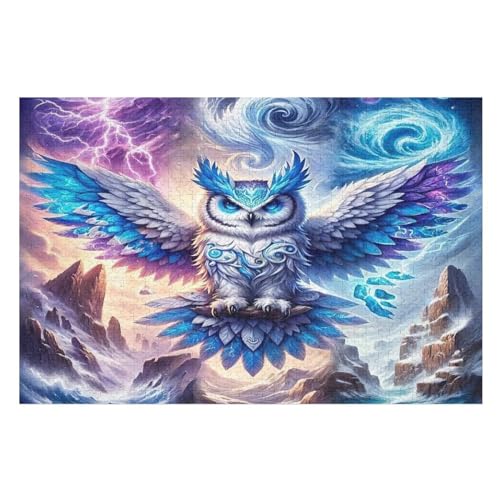 Puzzles Für Erwachsene, Eule Puzzle, 1000 Teile, Kreatives, Geistiges Spielzeug, Kinder, Montagespiele （75×50cm） von PPZYY