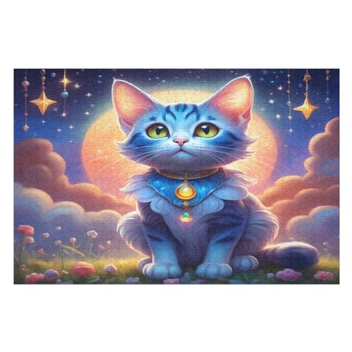 Puzzles Für Erwachsene, Starry Sky Katze Puzzle, 1000 Teile, Kreatives, Geistiges Spielzeug, Kinder, Montagespiele （75×50cm） von PPZYY
