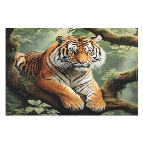 Puzzles Für Erwachsene, Tiger Puzzle, 1000 Teile, Kreatives, Geistiges Spielzeug, Kinder, Montagespiele （75×50cm） von PPZYY
