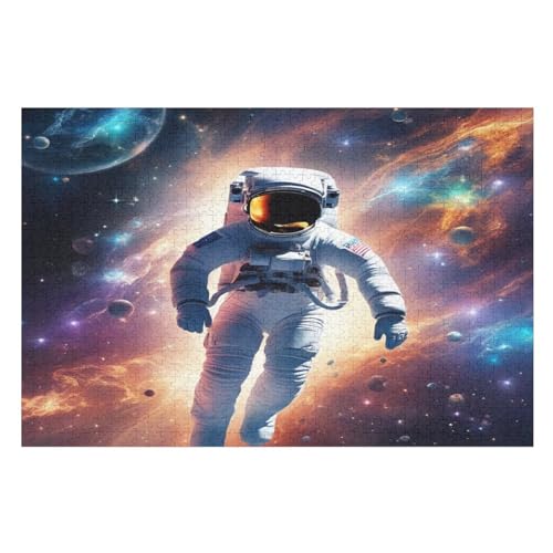 Puzzles Für Erwachsene Astronaut,1000-teilige Puzzle Für Kinder Ab 12 Jahren, Holzpuzzles Für Die Heimdekoration, （75×50cm） von PPZYY