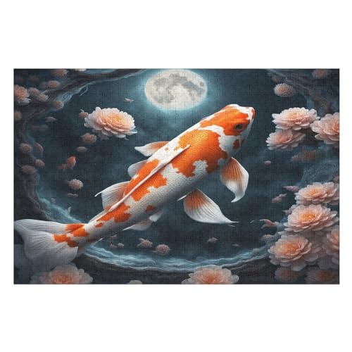 Puzzles Für Erwachsene Fisch,1000-teilige Puzzle Für Kinder Ab 12 Jahren, Holzpuzzles Für Die Heimdekoration, （75×50cm） von PPZYY