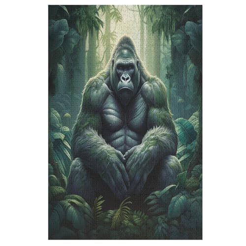 Puzzles Für Erwachsene Gorilla,1000-teilige Puzzle Für Kinder Ab 12 Jahren, Holzpuzzles Für Die Heimdekoration, （78×53cm） von PPZYY