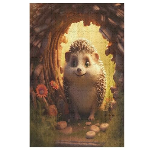 Puzzles Für Erwachsene Igel,1000-teilige Puzzle Für Kinder Ab 12 Jahren, Holzpuzzles Für Die Heimdekoration, （78×53cm） von PPZYY