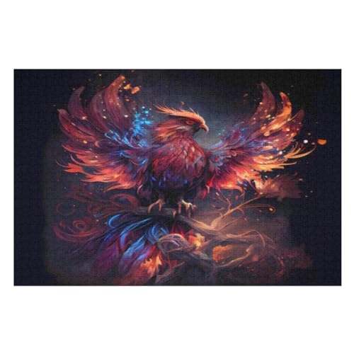 Puzzles Für Erwachsene Phönix,1000-teilige Puzzle Für Kinder Ab 12 Jahren, Holzpuzzles Für Die Heimdekoration, （75×50cm） von PPZYY