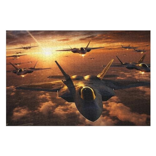 Puzzles Für Erwachsene Und Kinder, Airplane Kämpfer -Puzzle, 1000 Teile, Kreative Holzpuzzles, Geschenke （75×50cm） von PPZYY
