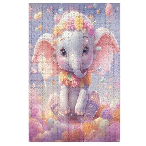 Puzzles Für Erwachsene Und Kinder, Elefant -Puzzle, 1000 Teile, Kreative Holzpuzzles, Geschenke （78×53cm） von PPZYY