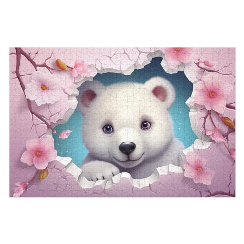Puzzles Für Erwachsene Und Kinder, Süßer Bär -Puzzle, 1000 Teile, Kreative Holzpuzzles, Geschenke （75×50cm） von PPZYY