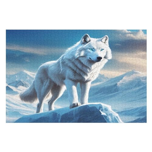 Puzzles Für Erwachsene Wolf,1000-teilige Puzzle Für Kinder Ab 12 Jahren, Holzpuzzles Für Die Heimdekoration, （75×50cm） von PPZYY