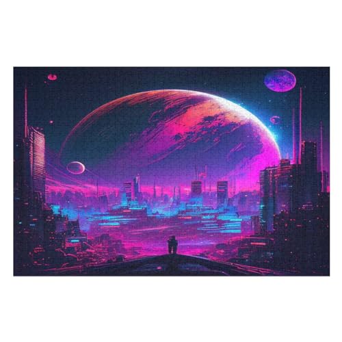 Puzzles Für Erwachsene Wunderschöne Stadt1,1000-teilige Puzzle Für Kinder Ab 12 Jahren, Holzpuzzles Für Die Heimdekoration, （75×50cm） von PPZYY