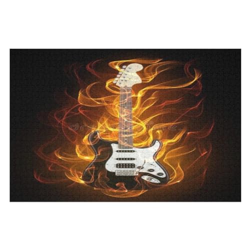 Puzzles Gitarre, 1000 Teile, Puzzle Aus Holz Für Erwachsene Und Kinder Ab 12 Jahren, Lernspielzeug （75×50cm） von PPZYY