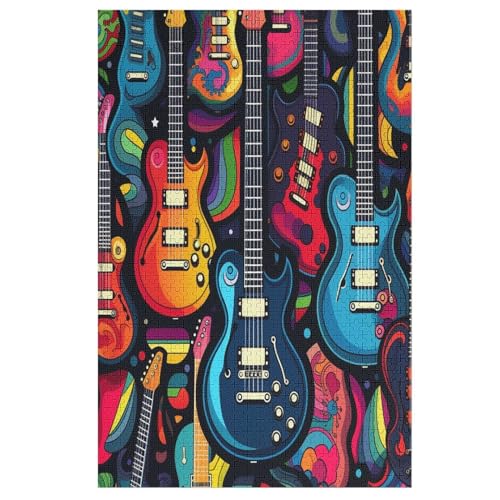 Puzzles Gitarre, 1000 Teile, Puzzle Aus Holz Für Erwachsene Und Kinder Ab 12 Jahren, Lernspielzeug （78×53cm） von PPZYY