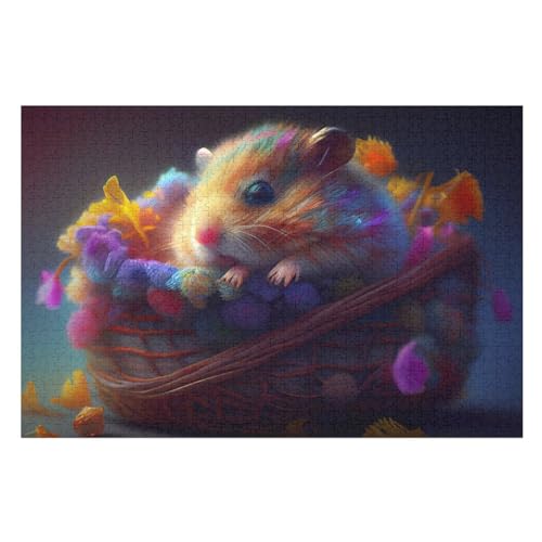 Puzzles Hamster, 1000 Teile, Puzzle Aus Holz Für Erwachsene Und Kinder Ab 12 Jahren, Lernspielzeug （75×50cm） von PPZYY