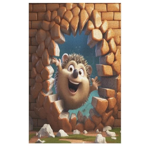 Puzzles Igel, 1000 Teile, Puzzle Aus Holz Für Erwachsene Und Kinder Ab 12 Jahren, Lernspielzeug （78×53cm） von PPZYY
