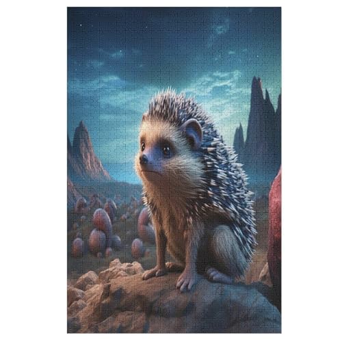 Puzzles Igel, 1000 Teile, Puzzle Aus Holz Für Erwachsene Und Kinder Ab 12 Jahren, Lernspielzeug （78×53cm） von PPZYY