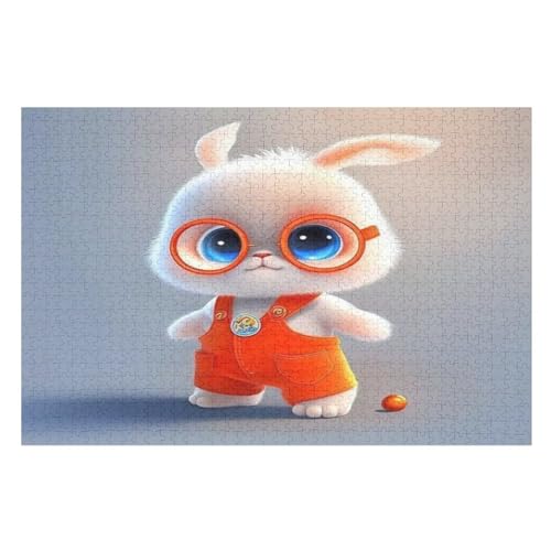 Puzzles Kaninchen, 1000 Teile, Puzzle Aus Holz Für Erwachsene Und Kinder Ab 12 Jahren, Lernspielzeug （75×50cm） von PPZYY