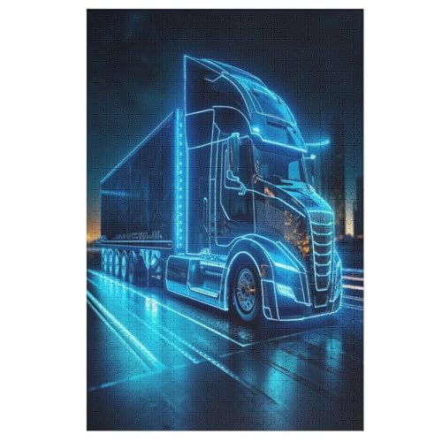 Puzzles LKW, 1000 Teile, Puzzle Aus Holz Für Erwachsene Und Kinder Ab 12 Jahren, Lernspielzeug （78×53cm） von PPZYY