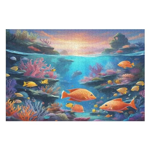 Puzzles Meeresfisch, 1000 Teile, Puzzle Aus Holz Für Erwachsene Und Kinder Ab 12 Jahren, Lernspielzeug （75×50cm） von PPZYY